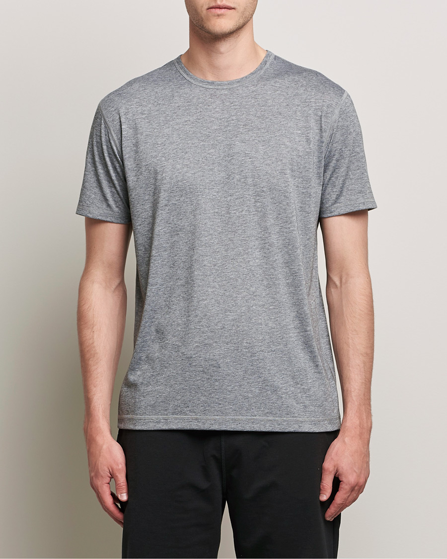 Heren | T-shirts met korte mouwen | Sunspel | Active Tee Grey Melange