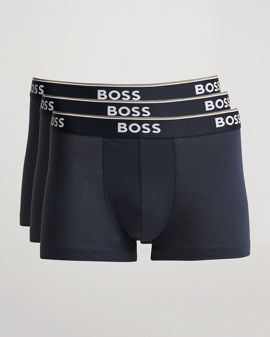 Heren | Ondergoed | BOSS BLACK | 3-Pack Trunk Boxer Shorts Open Blue