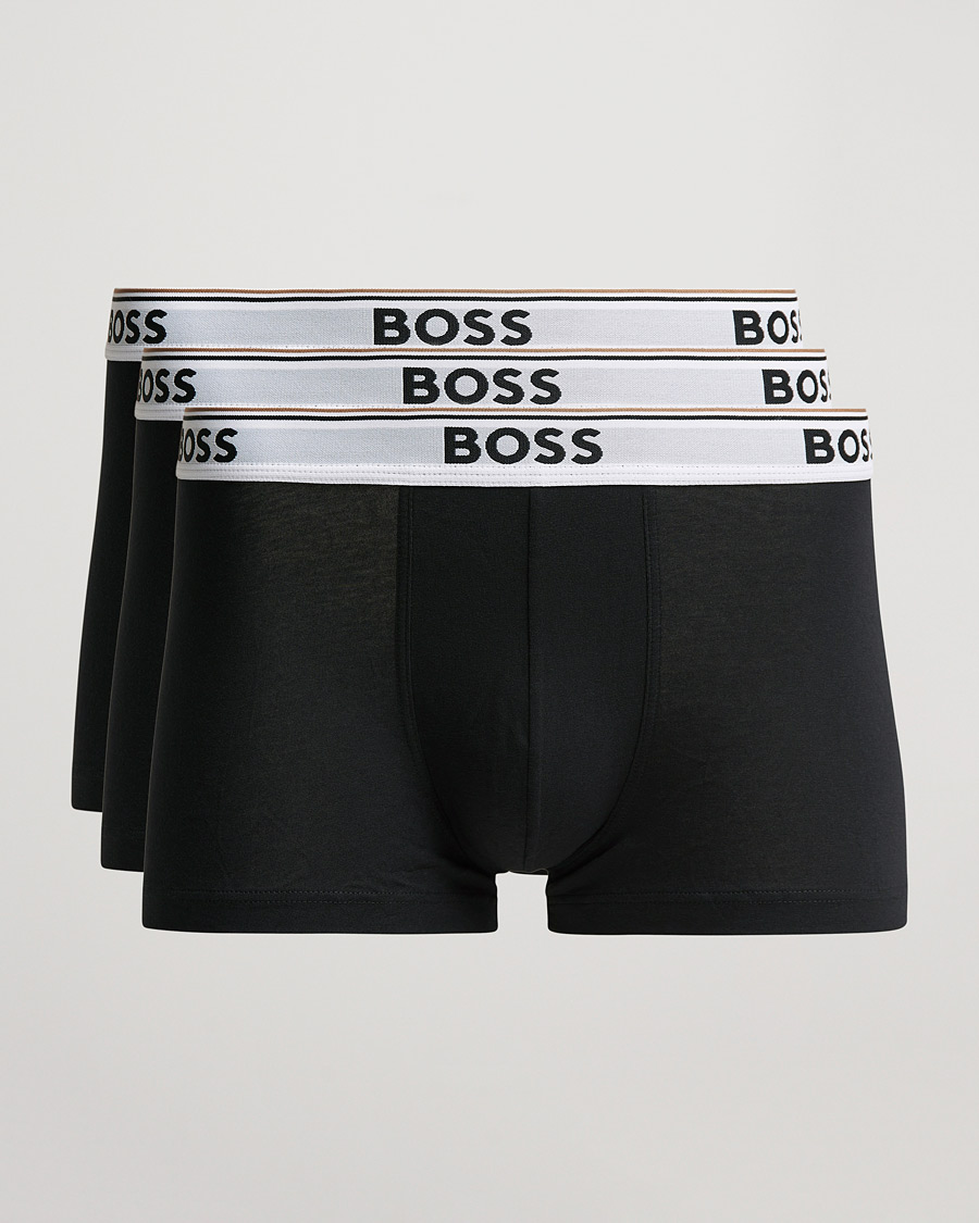 Heren | Ondergoed | BOSS BLACK | 3-Pack Trunk Boxer Shorts Black/White