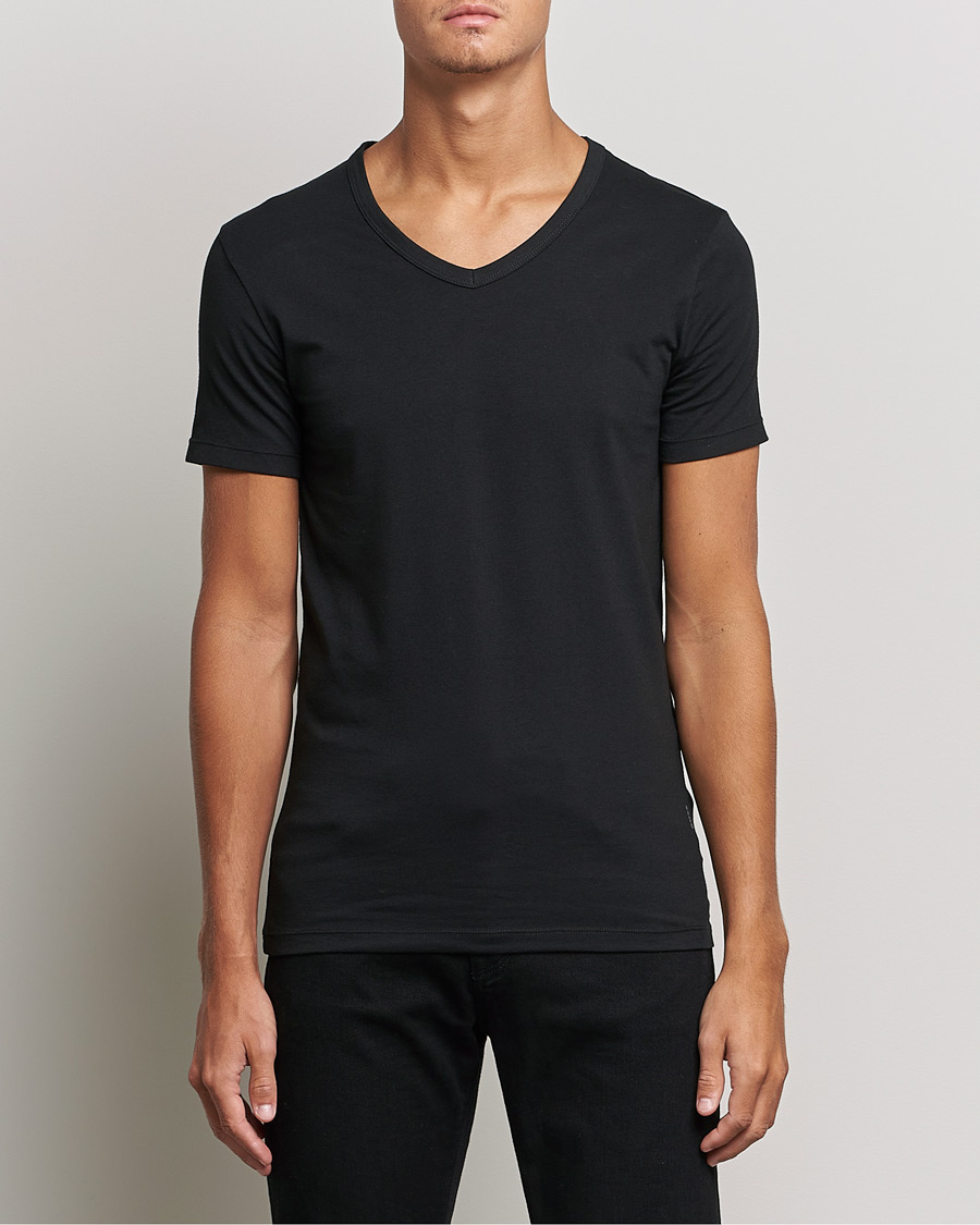 Heren |  | BOSS BLACK | 2-Pack V-Neck Slim Fit T-Shirt Black