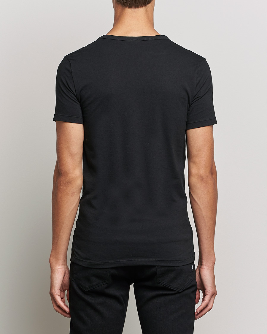 Heren | T-shirts | BOSS BLACK | 2-Pack V-Neck Slim Fit T-Shirt Black