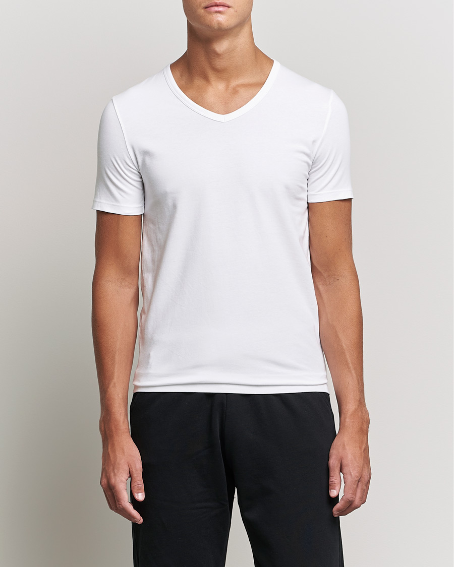 Heren |  | BOSS BLACK | 2-Pack V-Neck Slim Fit T-Shirt White