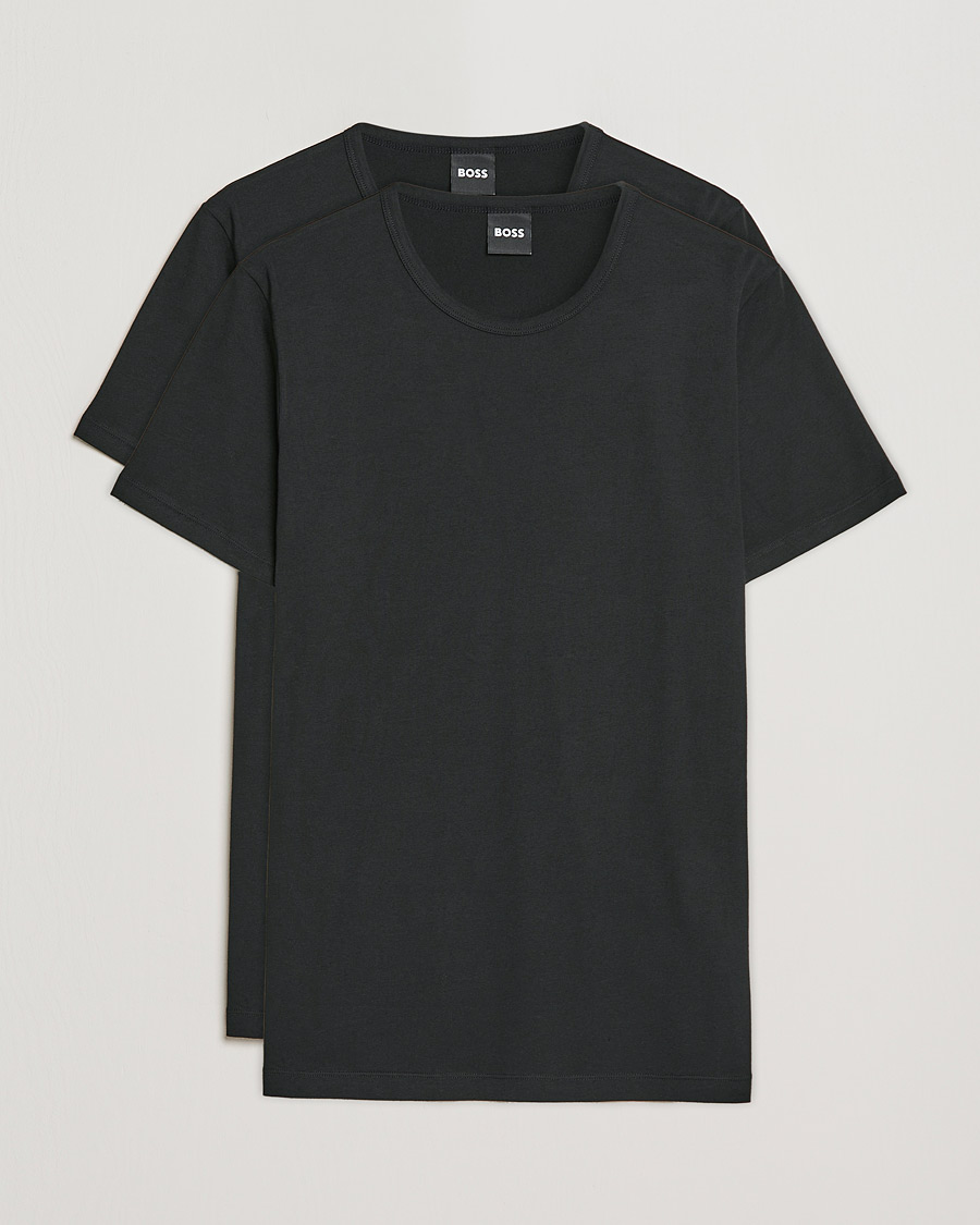 Heren |  | BOSS BLACK | 2-Pack Crew Neck Slim Fit T-Shirt Black