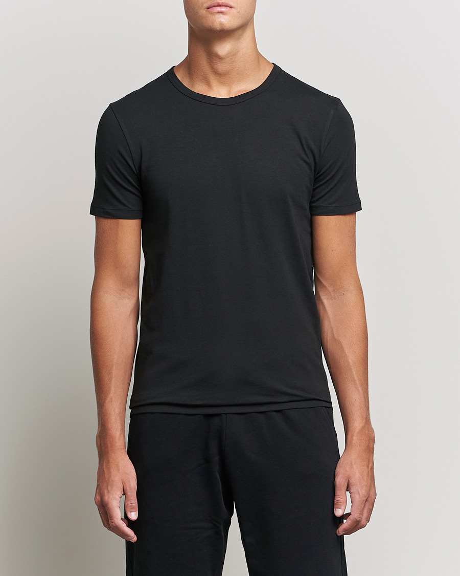 Men | T-Shirts | BOSS BLACK | 2-Pack Crew Neck Slim Fit T-Shirt Black