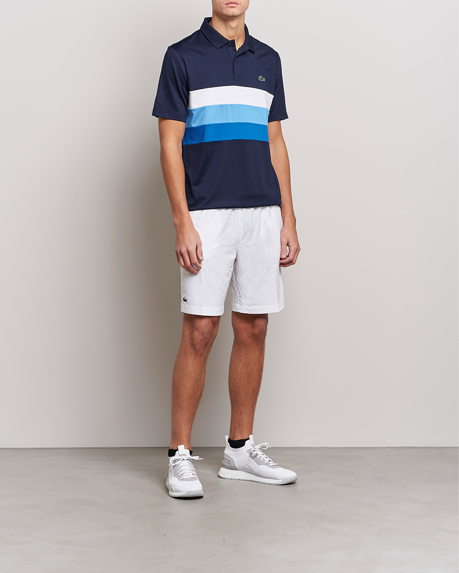 Heren | Polo's | Lacoste Sport | Performance Striped Polo Navy Blue