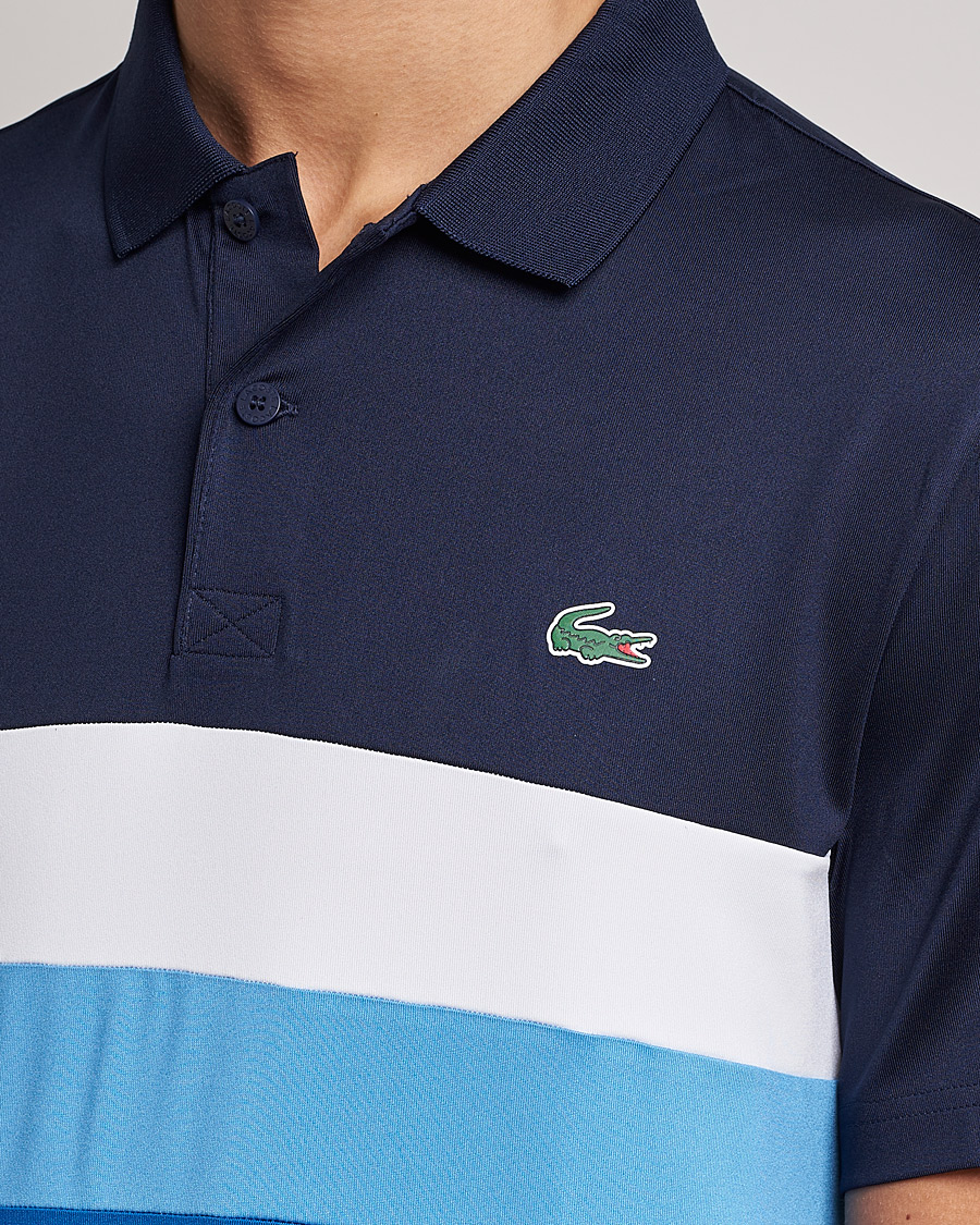 Heren | Polo's | Lacoste Sport | Performance Striped Polo Navy Blue