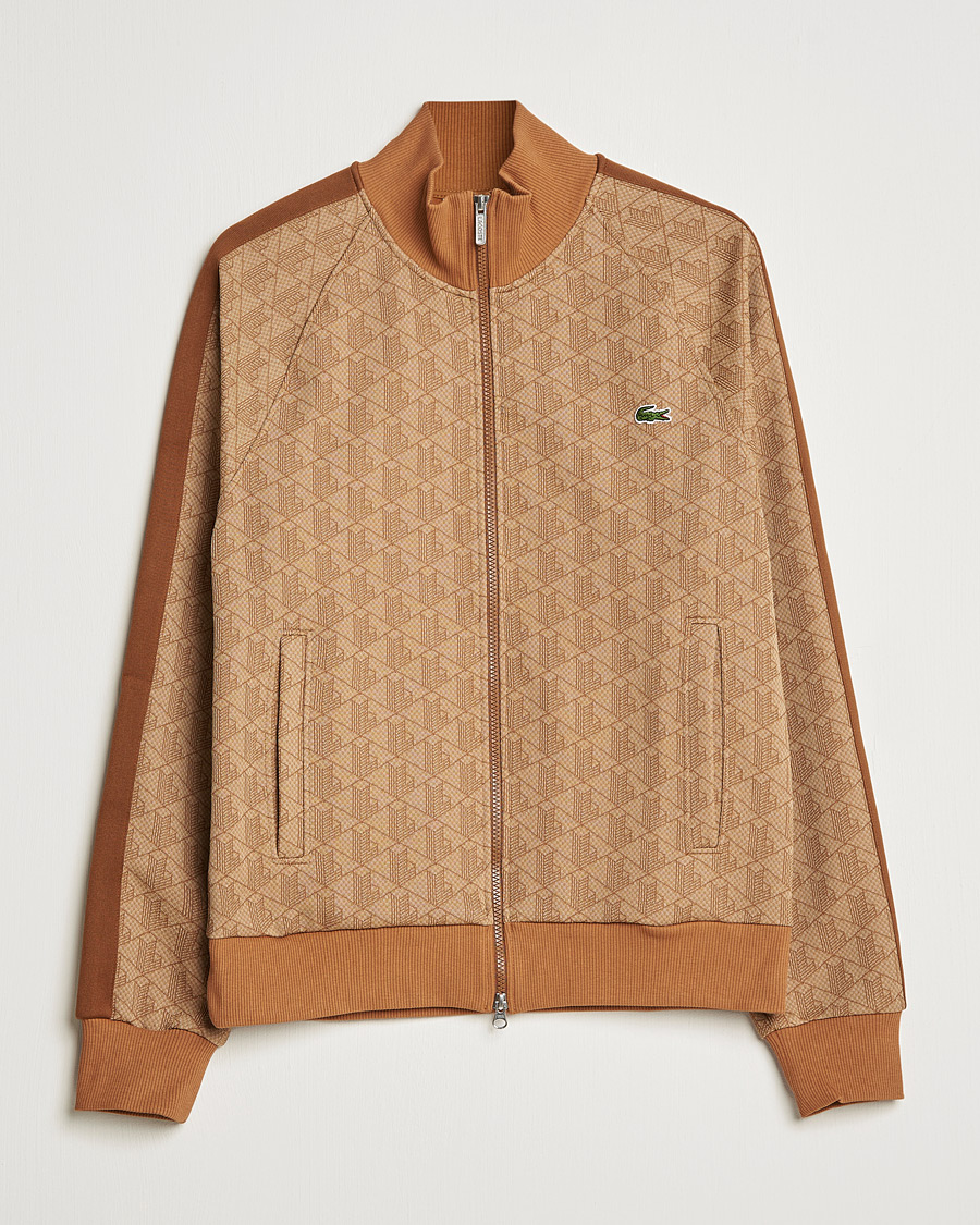 Heren | Truien | Lacoste | High Neck Zip Mongram Jacuard Sweatshirt Viennese