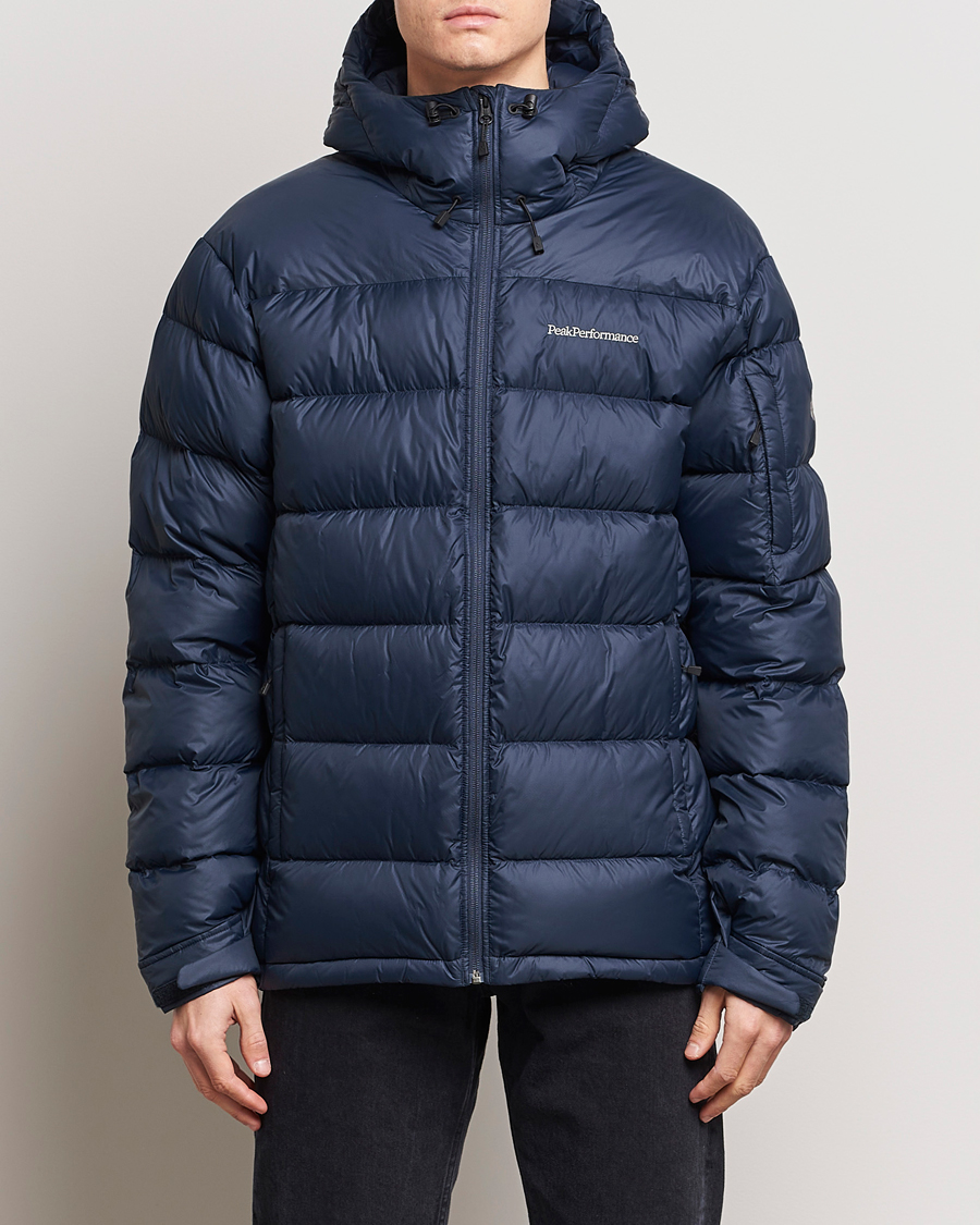 Heren |  | Peak Performance | Frost Down Hooded Jacket  Blue Shadow