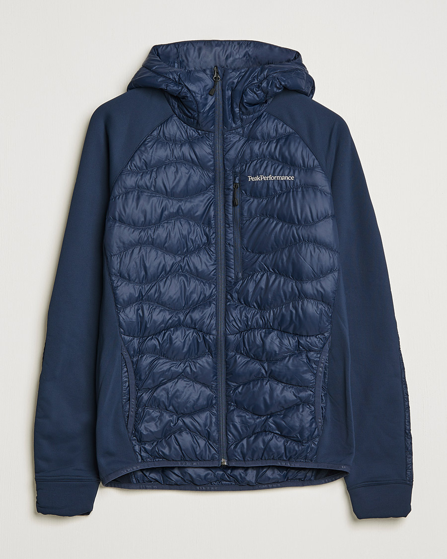 Heren | Jassen | Peak Performance | Helium Down Hybrid Hood Jacket Blue Shadow