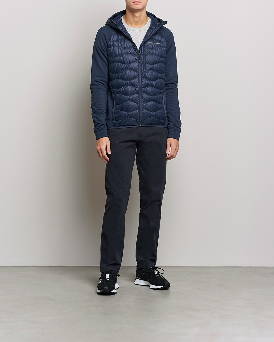 Heren | Jassen | Peak Performance | Helium Down Hybrid Hood Jacket Blue Shadow