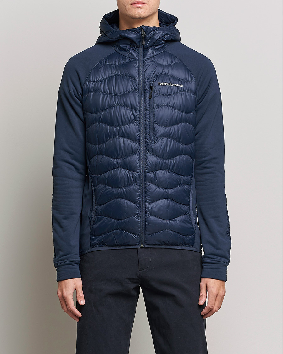 Heren | Jassen | Peak Performance | Helium Down Hybrid Hood Jacket Blue Shadow