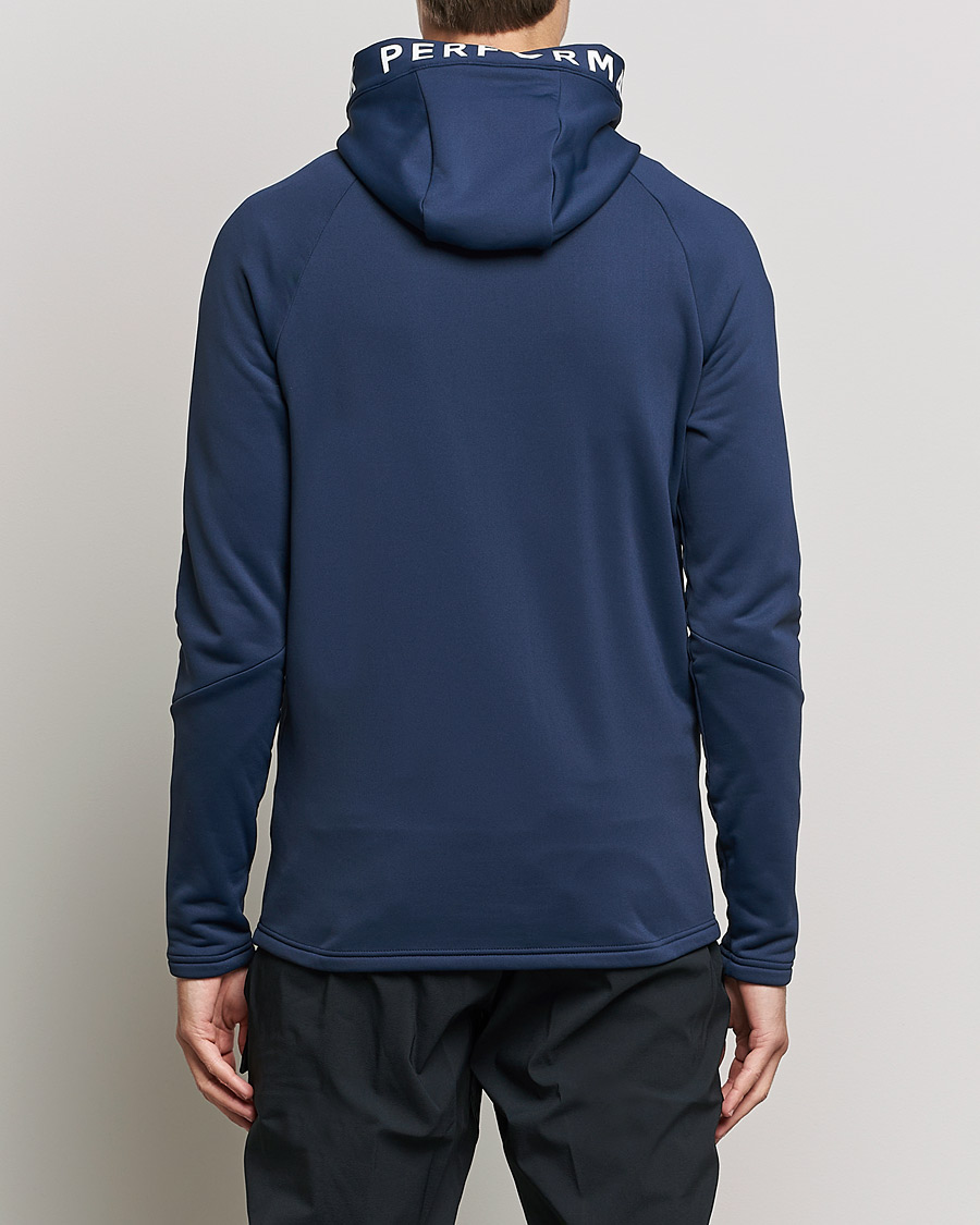 Heren | Truien | Peak Performance | Rider Zip Fleece Hood Jacket Blue Shadow