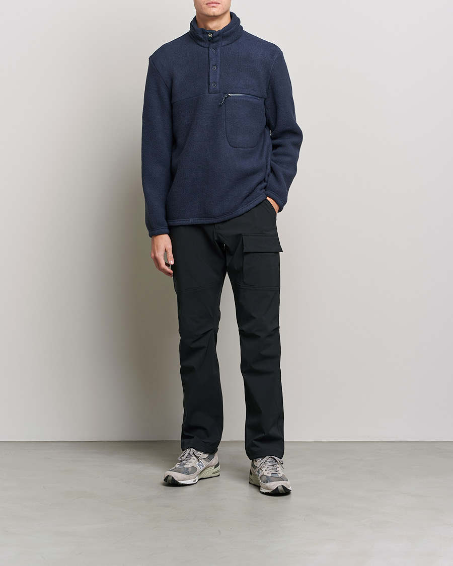 Heren | Truien | Peak Performance | Fleece Snap T-Neck Blue Shadow