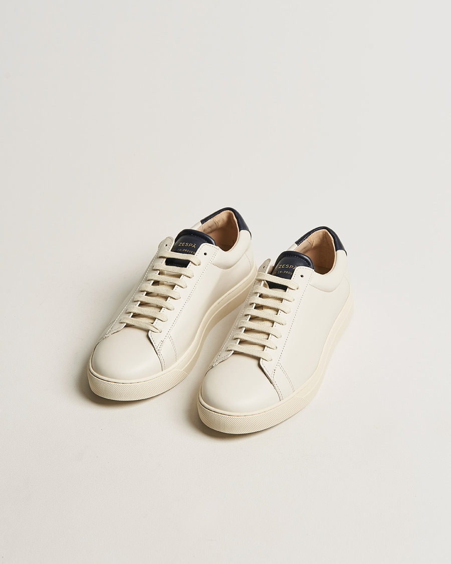 Heren | Zespà ZSP4 Nappa Leather Sneakers Off White/Navy | Zespà | ZSP4 Nappa Leather Sneakers Off White/Navy