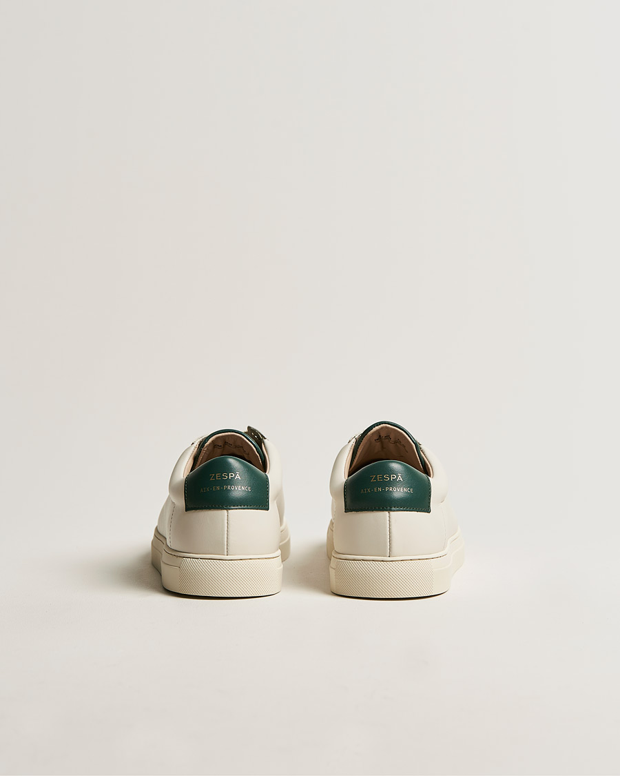 Heren | Zespà ZSP4 Nappa Leather Sneakers Off White/Vert Sombre | Zespà | ZSP4 Nappa Leather Sneakers Off White/Vert Sombre