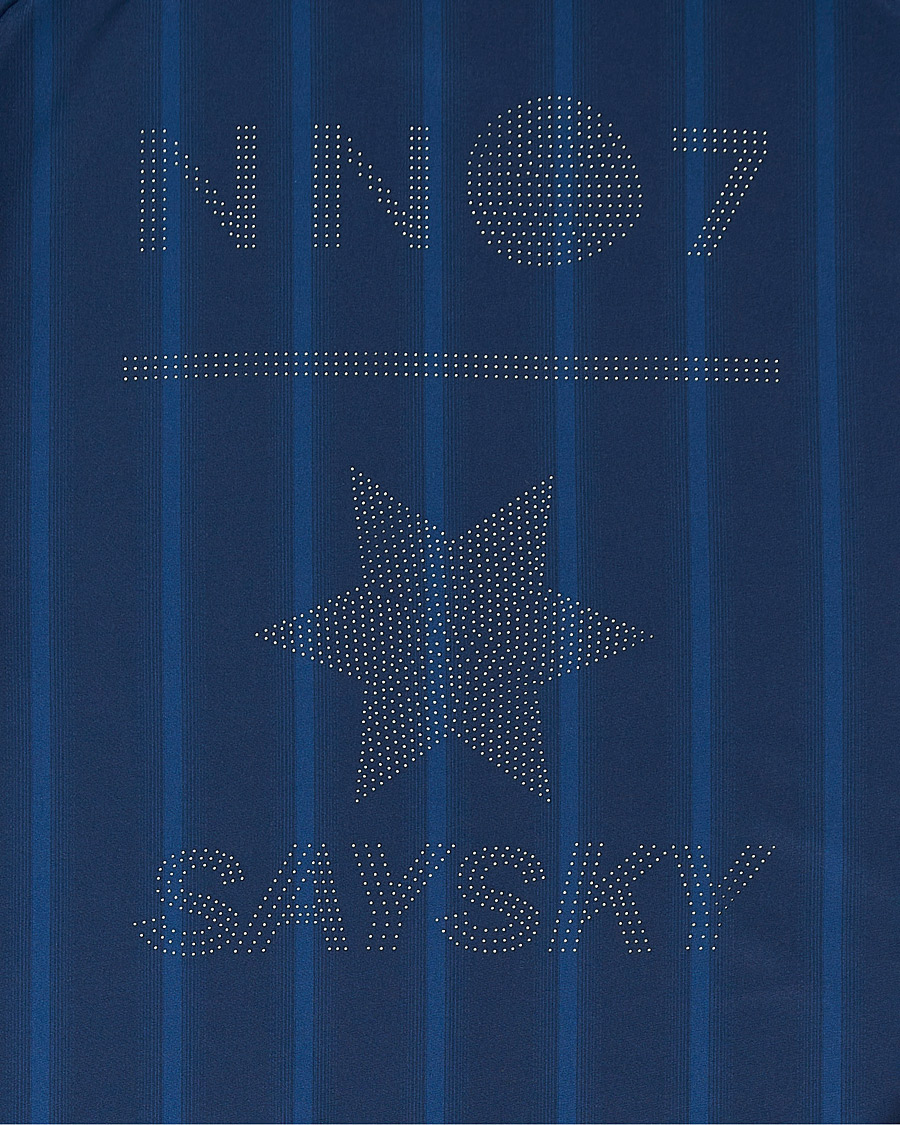 Heren | Truien | NN07 | Pace Hooded Running Jacket Navy Stripe