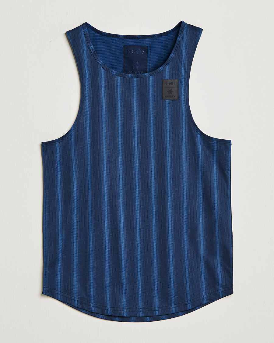 Heren | T-shirts | NN07 | Combat Singlet Navy Stripe