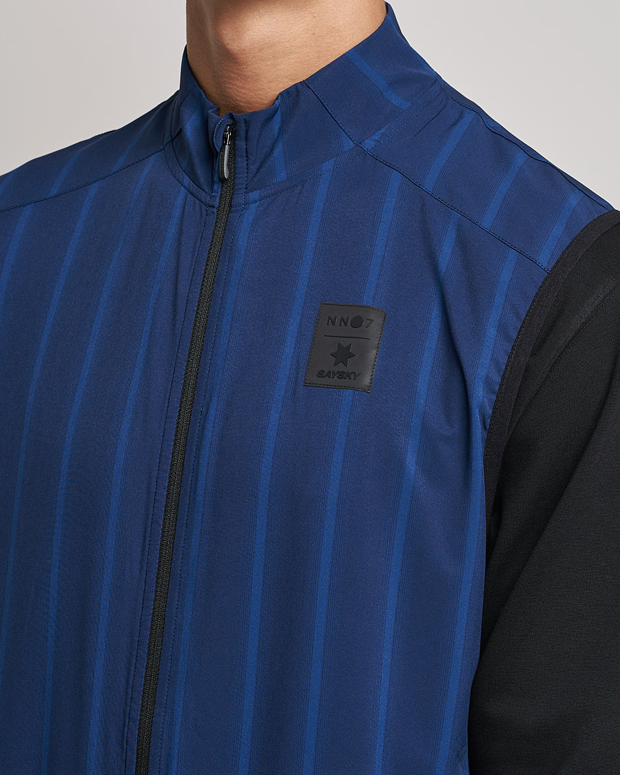 Heren | Truien | NN07 | Pace Full Zip Vest Navy Stripe