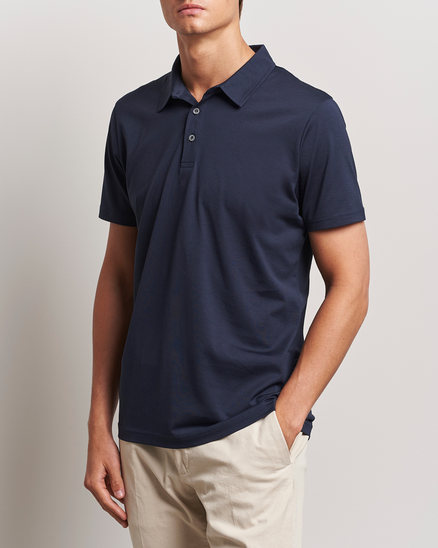 Heren |  | Sunspel | Cotton Jersey Polo Navy