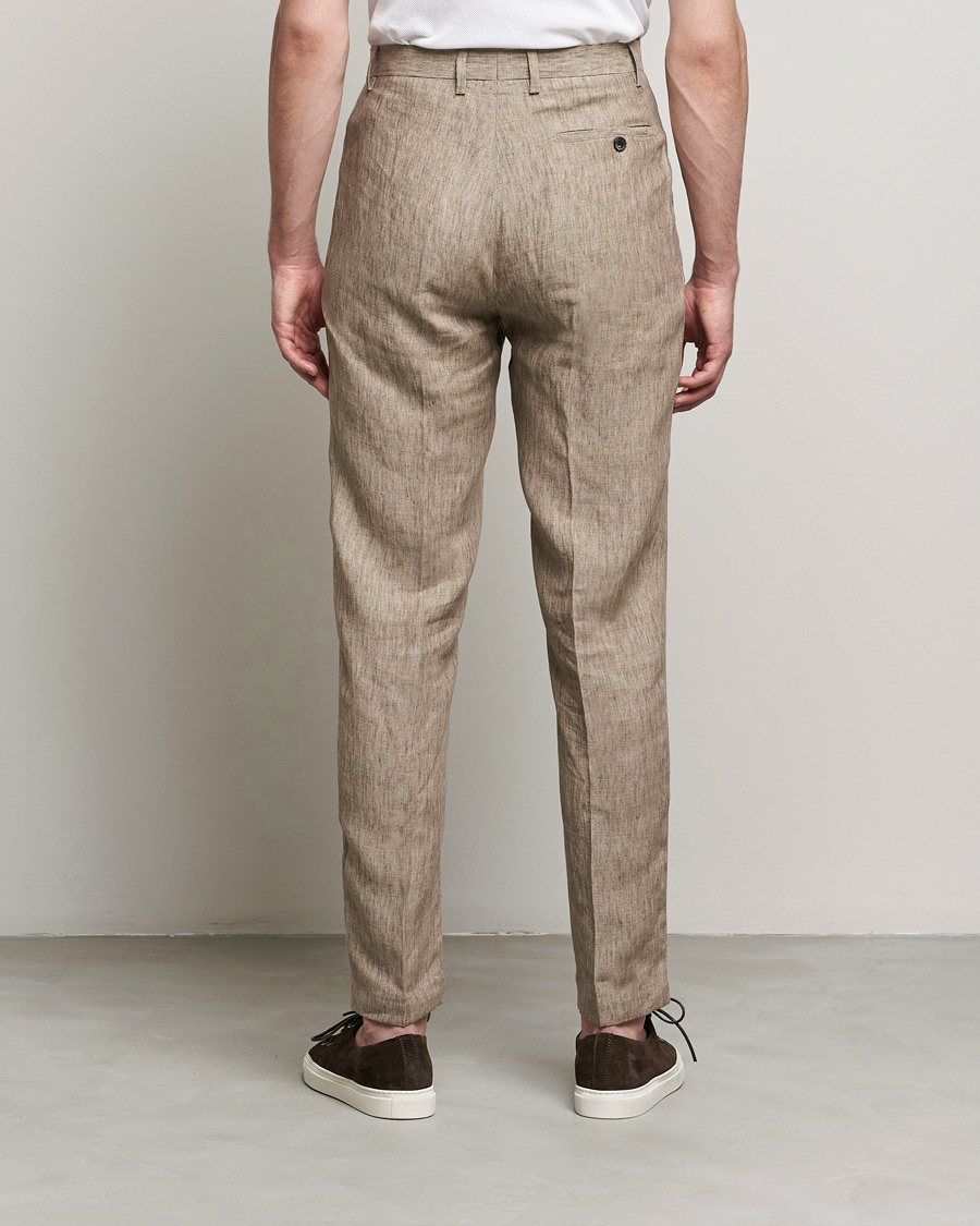 Heren | Broeken | Sunspel | Tailored Relaxed Fit Linen Trousers Dark Stone