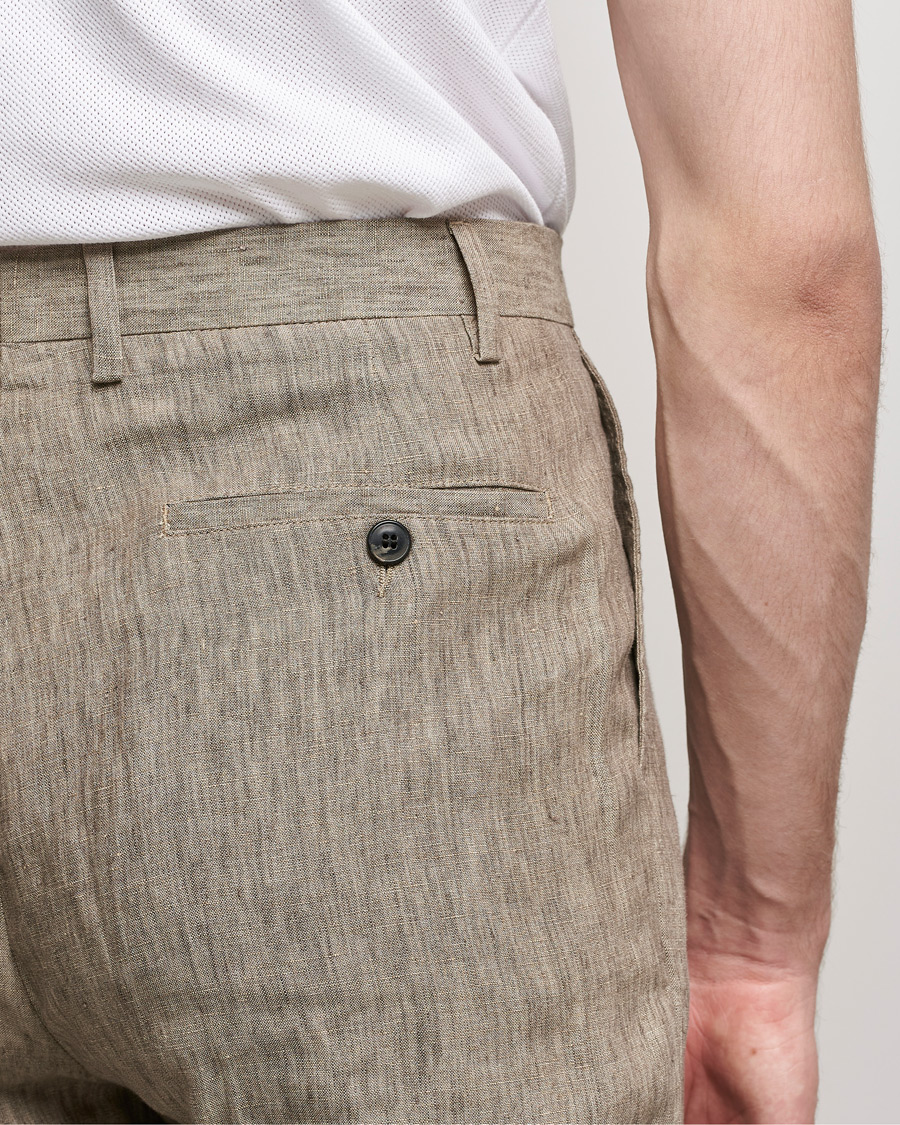 Heren | Broeken | Sunspel | Tailored Relaxed Fit Linen Trousers Dark Stone