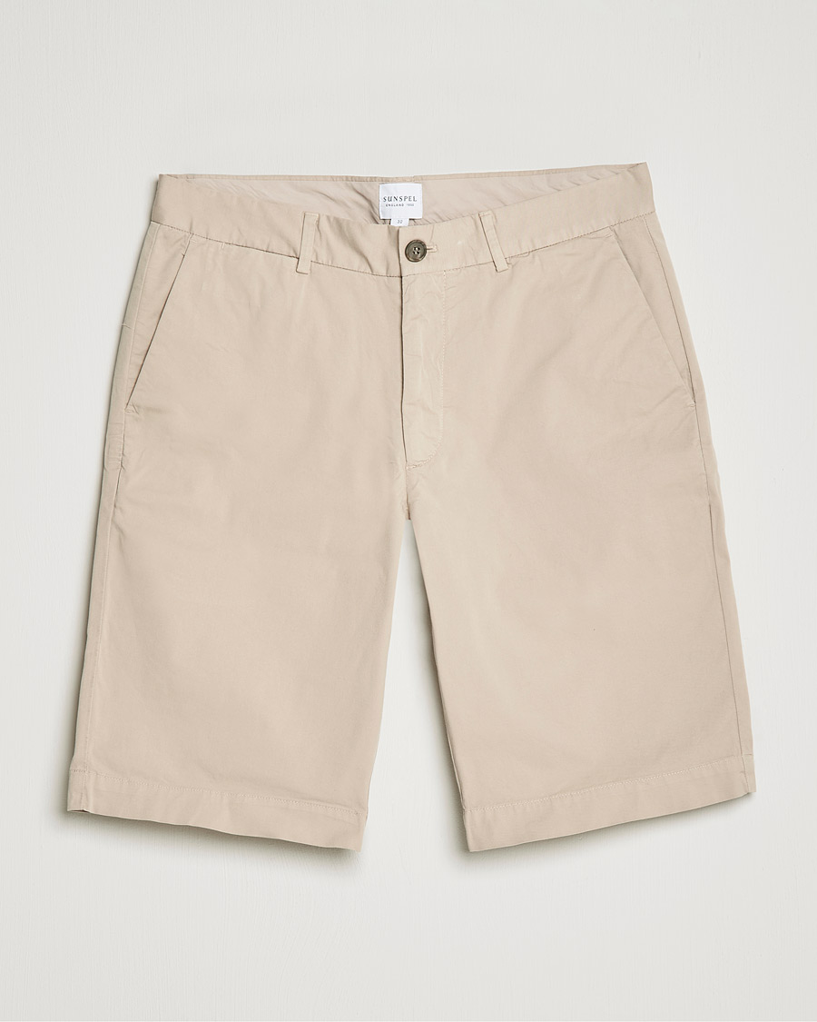 Heren | Korte broek | Sunspel | Cotton Chino Shorts Light Stone