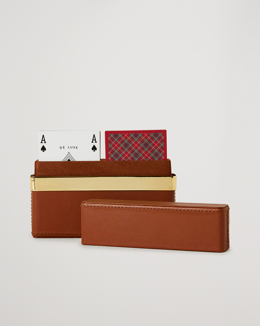 Heren | Thuis | Ralph Lauren Home | Westover Leather Playing Cards Set Brown