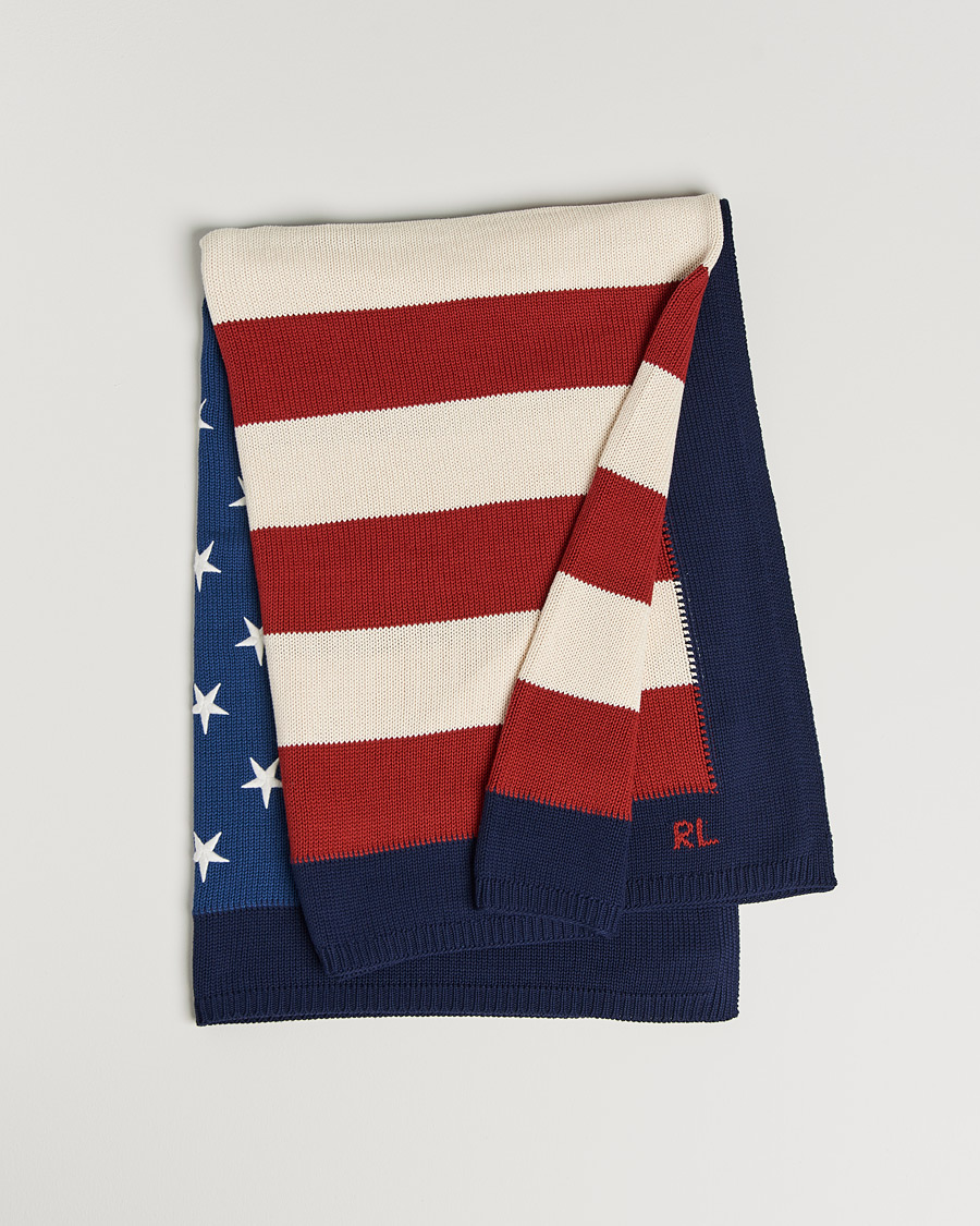 Heren | Ralph Lauren Home RL Flag 54x72 Cotton Throw Navy | Ralph Lauren Home | RL Flag 54x72 Cotton Throw Navy