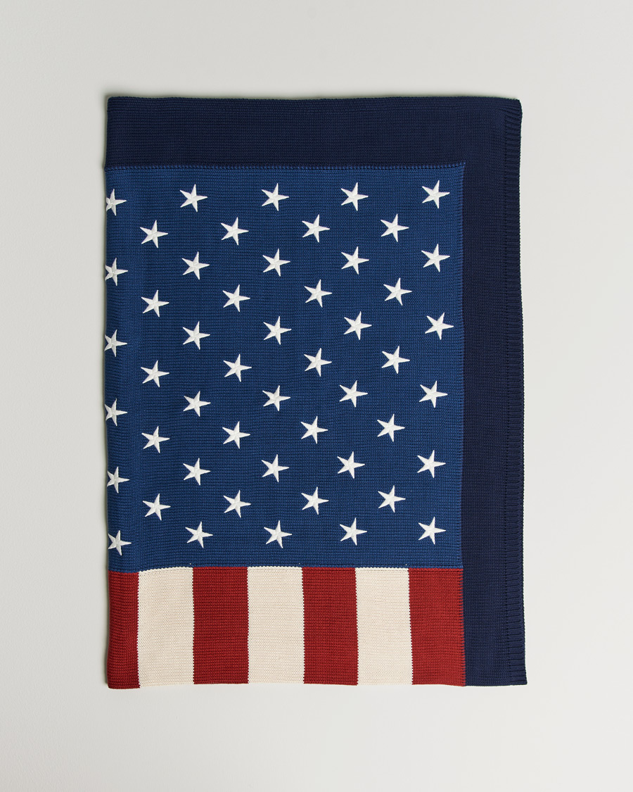 Heren | Ralph Lauren Home RL Flag 54x72 Cotton Throw Navy | Ralph Lauren Home | RL Flag 54x72 Cotton Throw Navy