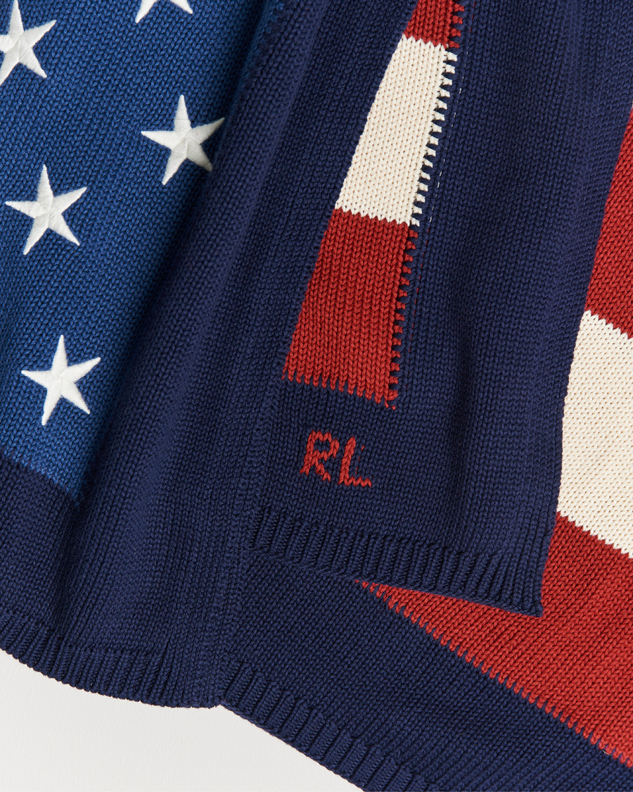 Heren | Ralph Lauren Home RL Flag 54x72 Cotton Throw Navy | Ralph Lauren Home | RL Flag 54x72 Cotton Throw Navy