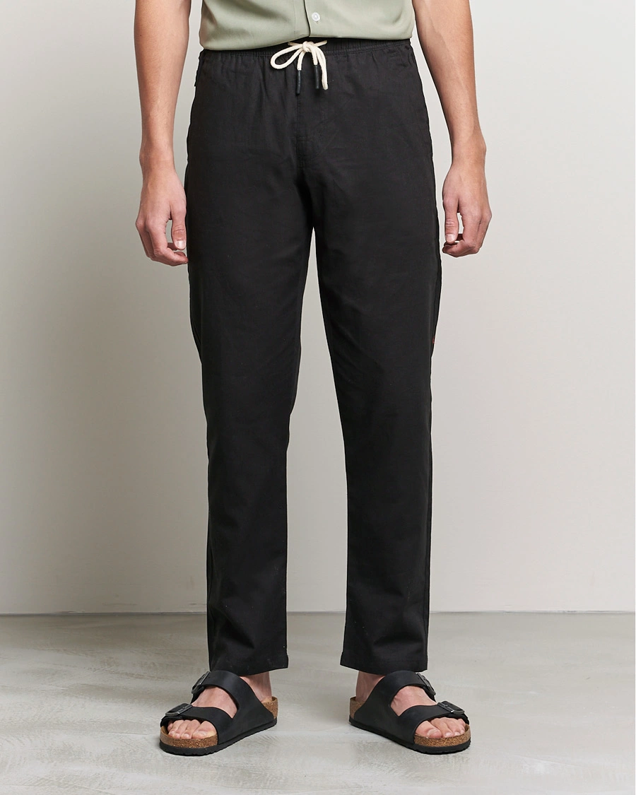 Heren | Linnen broeken | OAS | Linen Long Pants Black