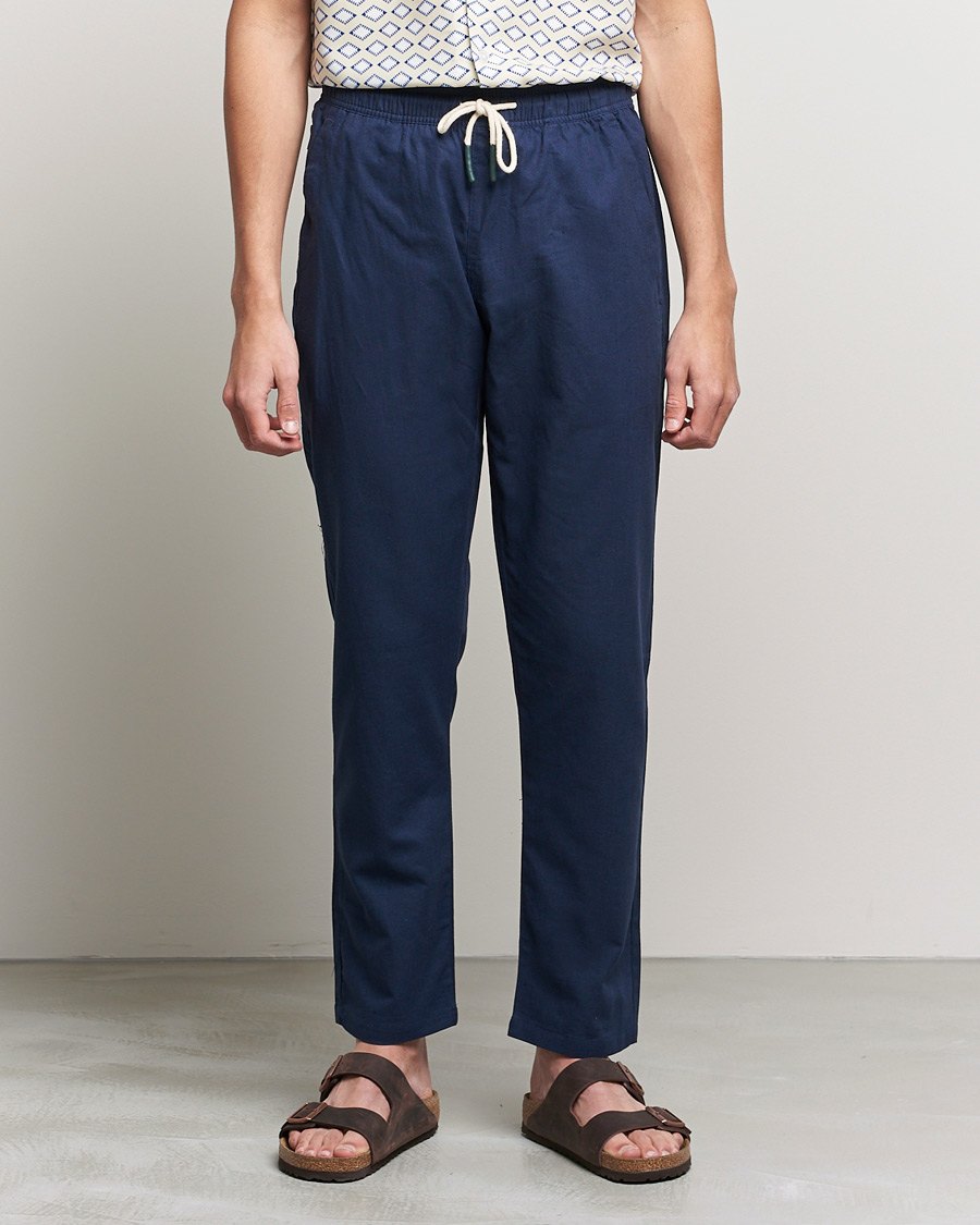 Heren | OAS | OAS | Linen Long Pants Navy