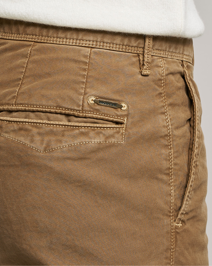 Heren | Broeken | Incotex | Slim Fit Garment Dyed Slacks Brown