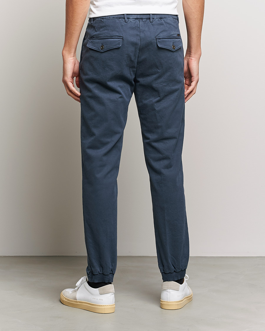 Heren | Broeken | Incotex | Slim Fit Satin Drawstring Joggers Navy