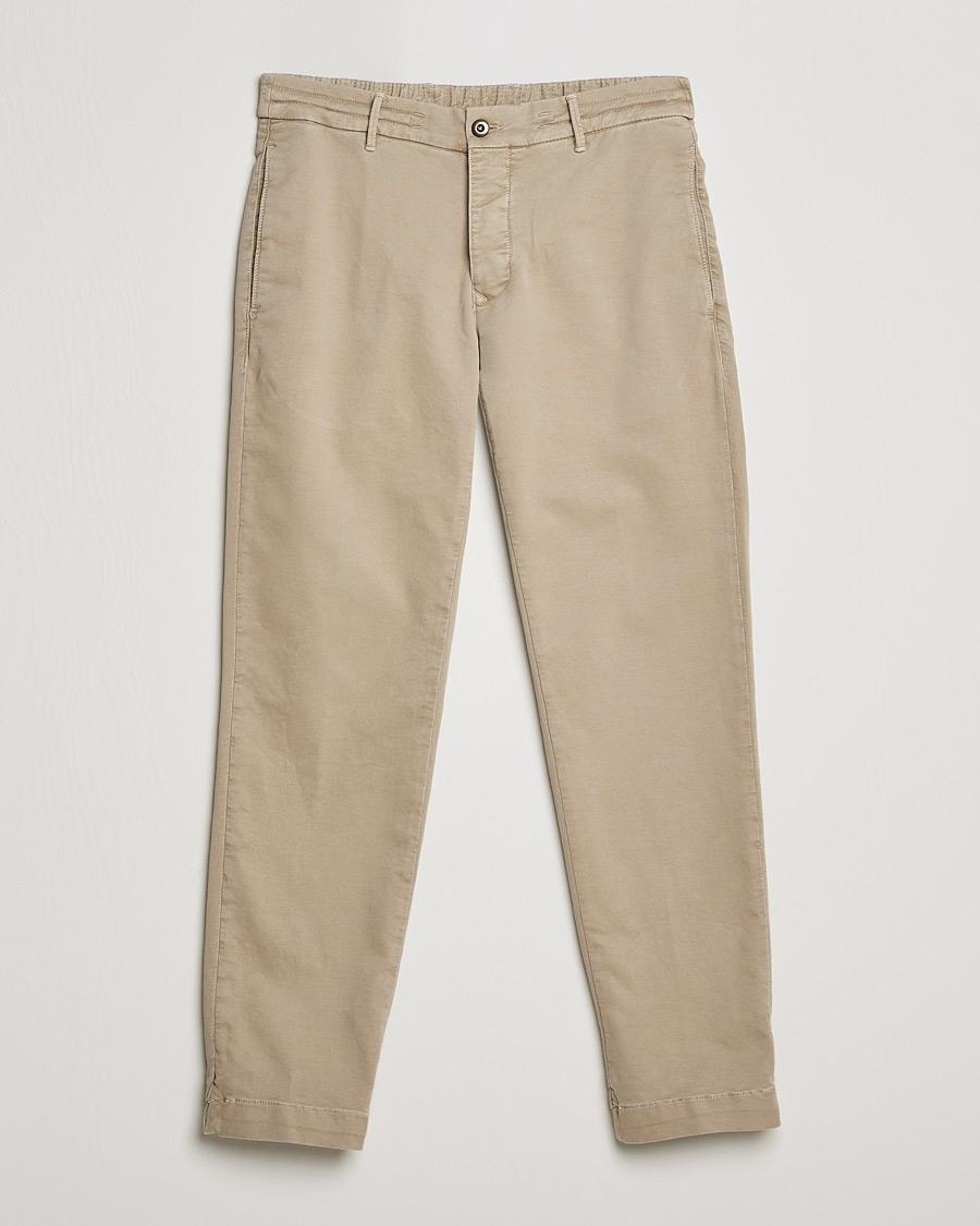 Heren | Broeken | Incotex | Slim Fit Satin Drawstring Joggers Light Beige