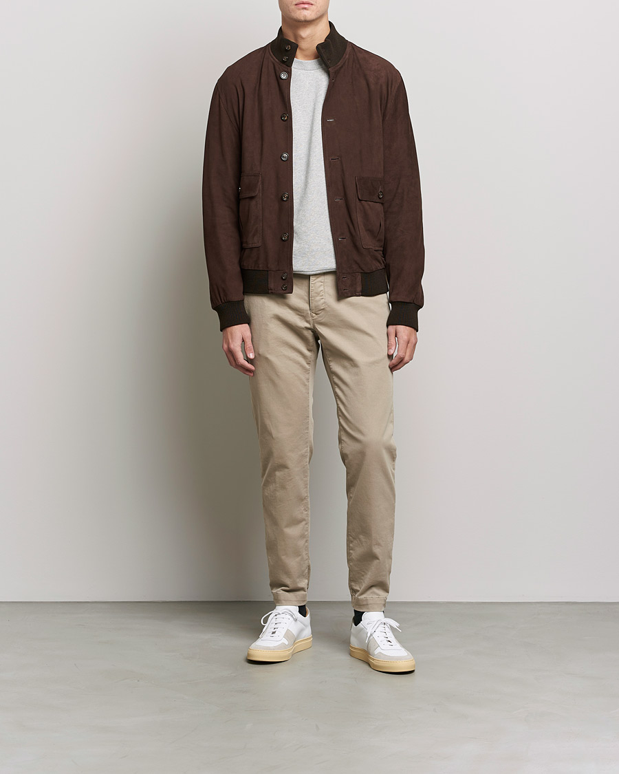 Heren | Broeken | Incotex | Slim Fit Satin Drawstring Joggers Light Beige