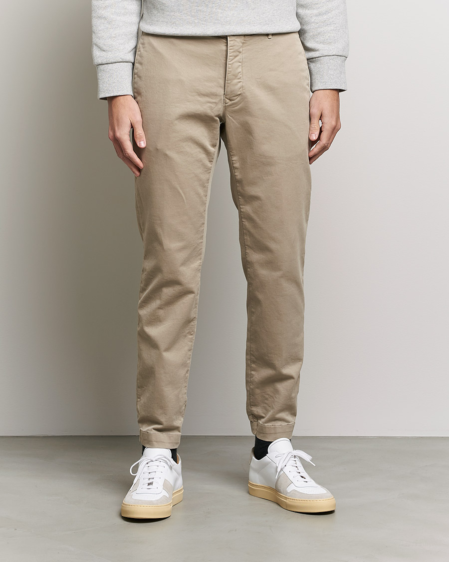 Heren | Broeken | Incotex | Slim Fit Satin Drawstring Joggers Light Beige