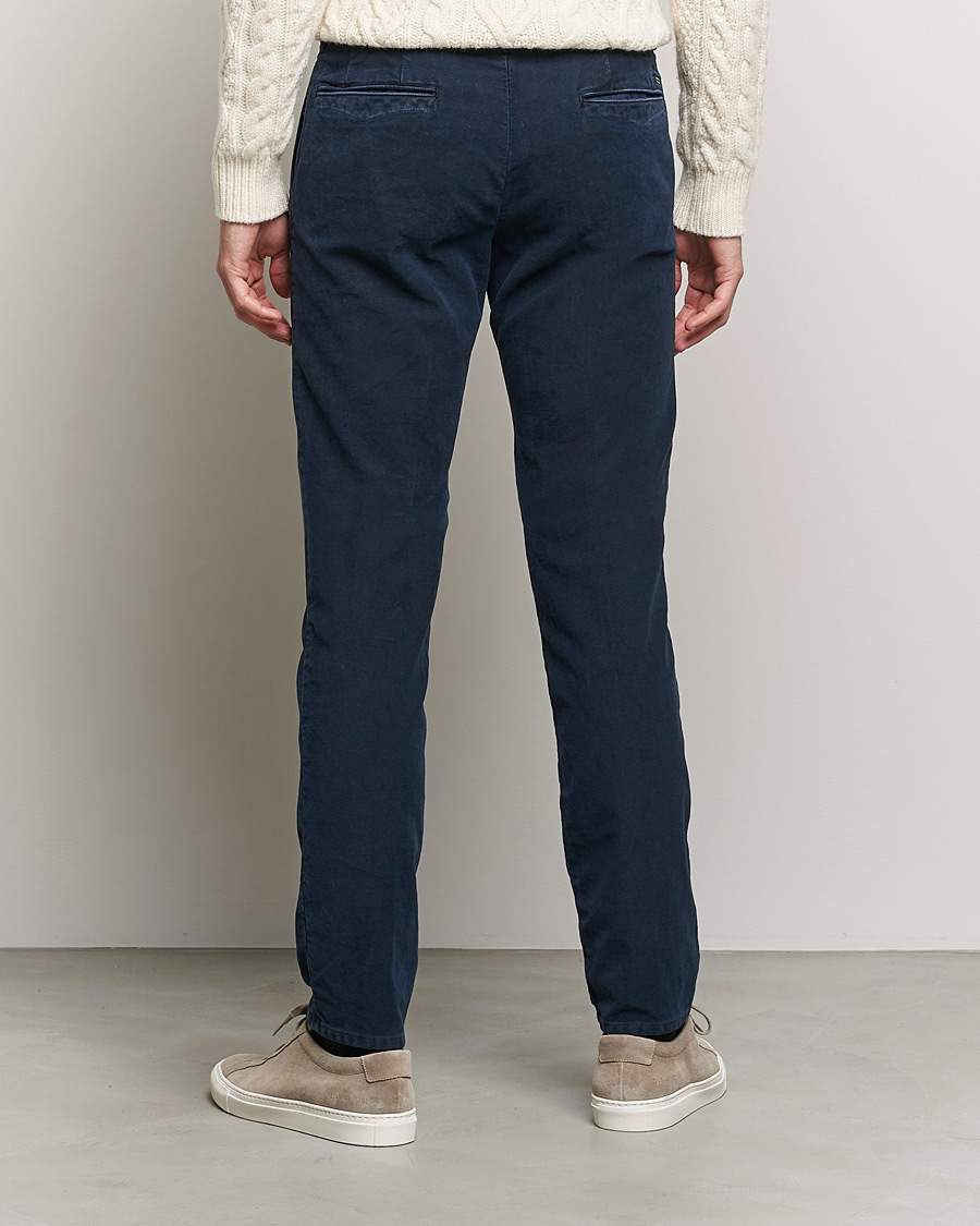 Heren | Broeken | Incotex | Slim Fit Vintage Moleskine Slacks Dark Blue