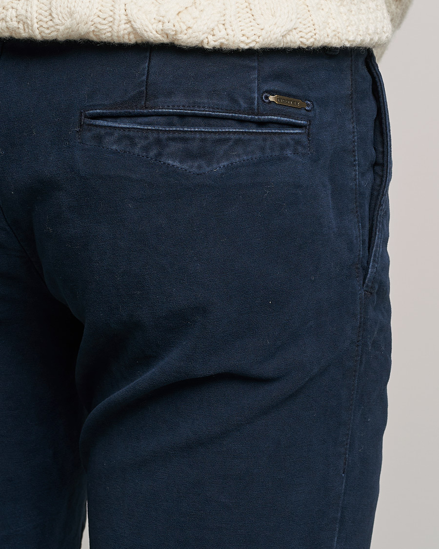 Heren | Broeken | Incotex | Slim Fit Vintage Moleskine Slacks Dark Blue