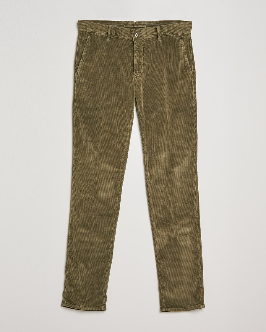 Heren | Broeken | Incotex | Slim Fit Leisure Cord Slacks Moss