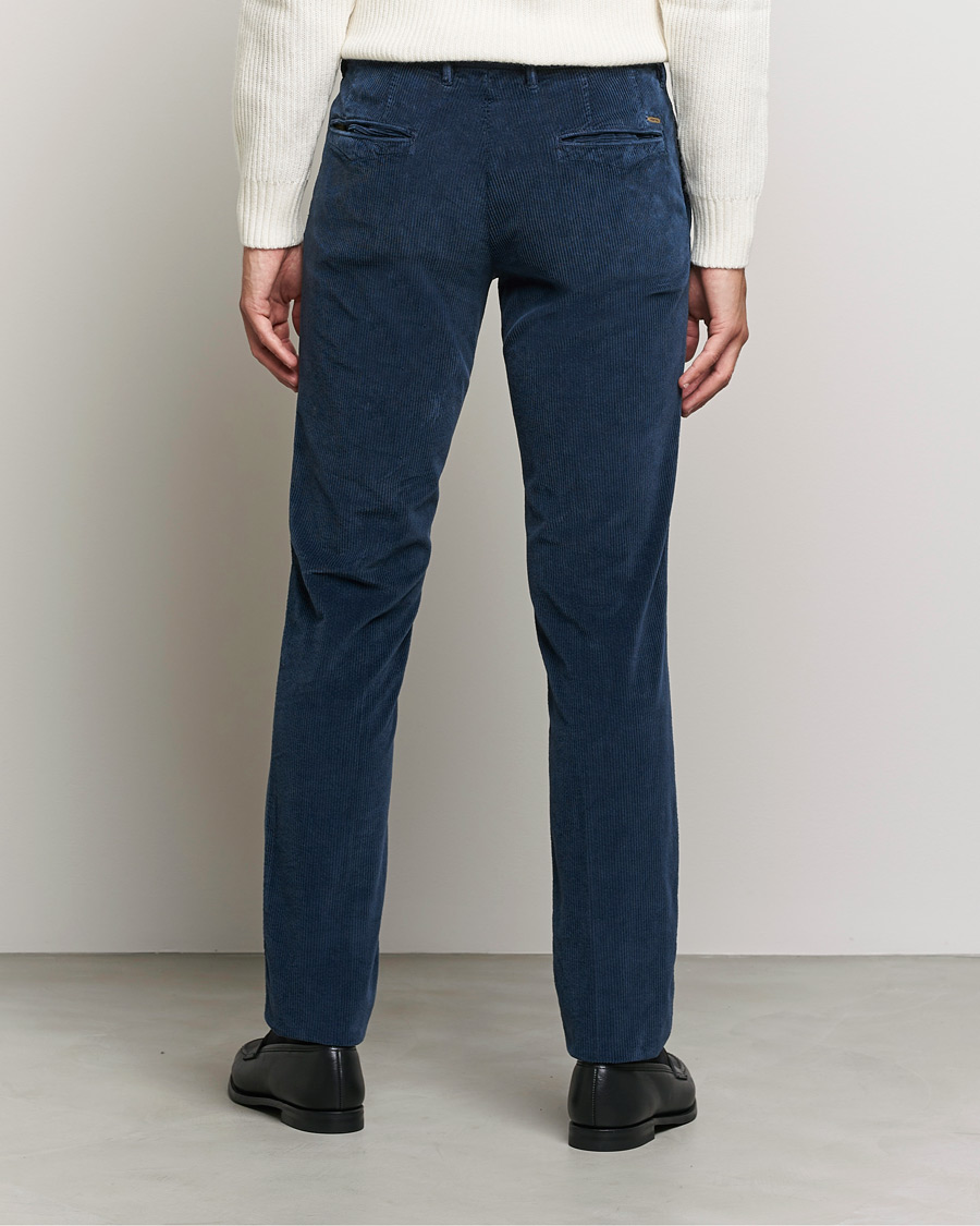 Heren | Broeken | Incotex | Slim Fit Leisure Cord Slacks Dark Blue