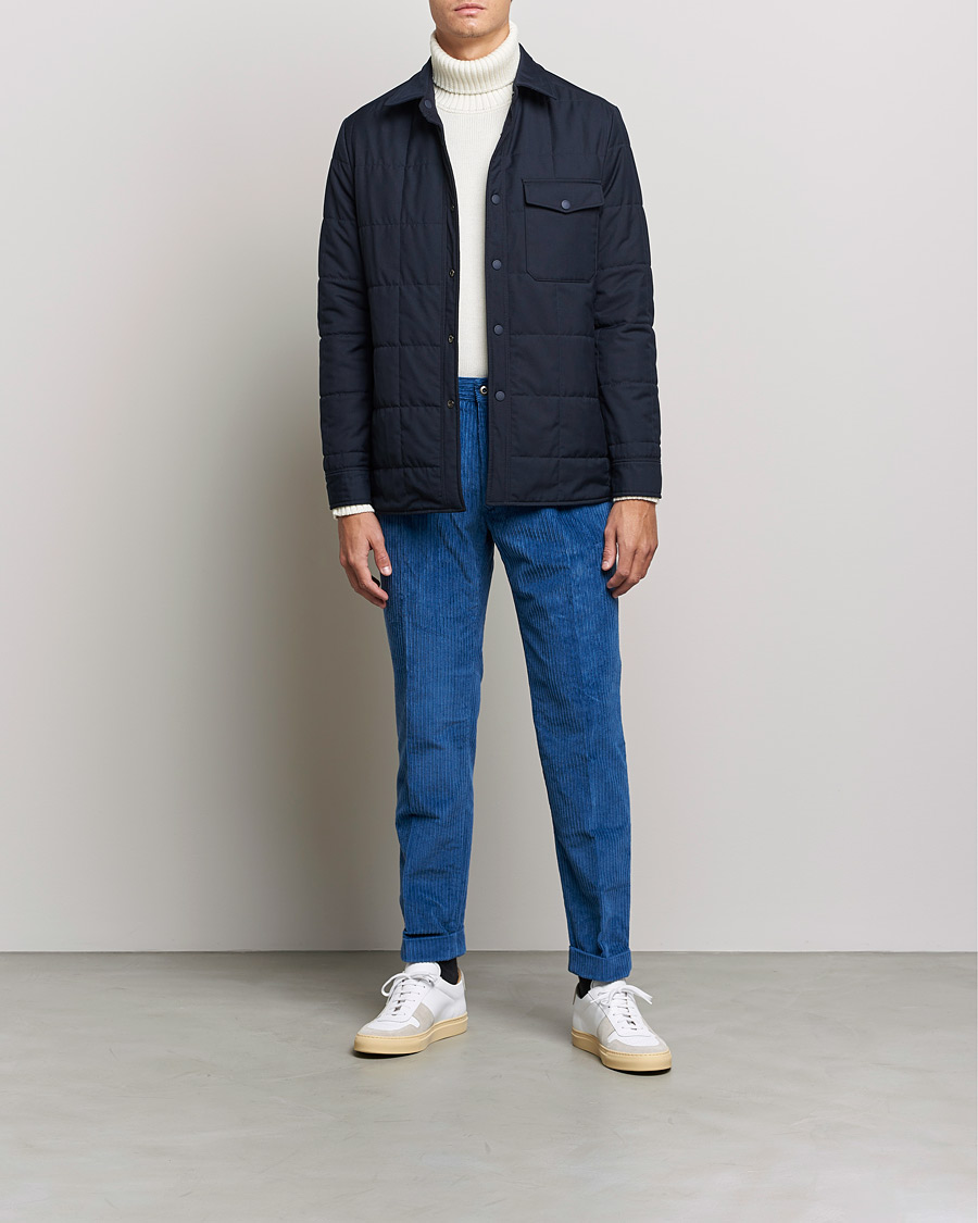 Heren | Broeken | Incotex | Regular Fit Heavy Cord Slacks Royal Blue