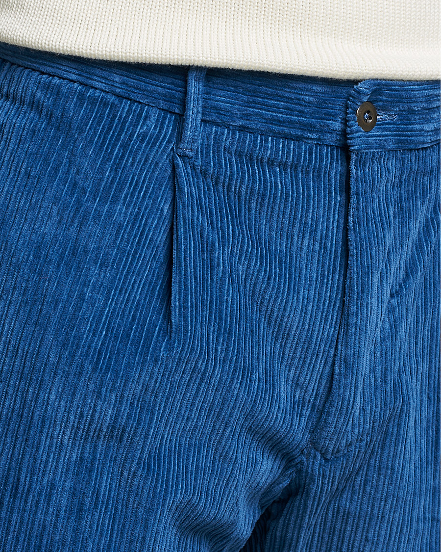 Heren | Broeken | Incotex | Regular Fit Heavy Cord Slacks Royal Blue