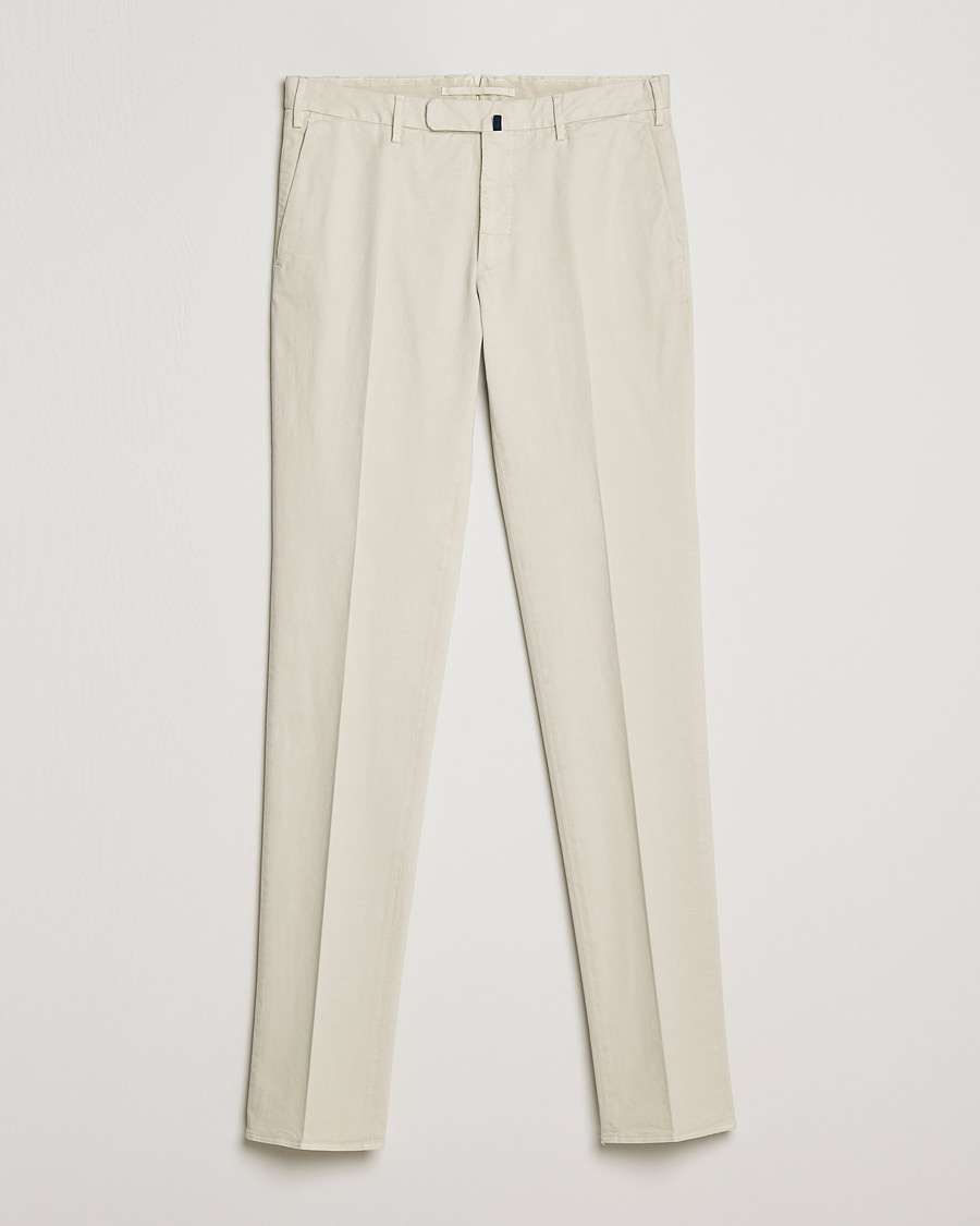 Heren | Broeken | Incotex | Slim Fit Cotton Stretch Chinos Light Beige