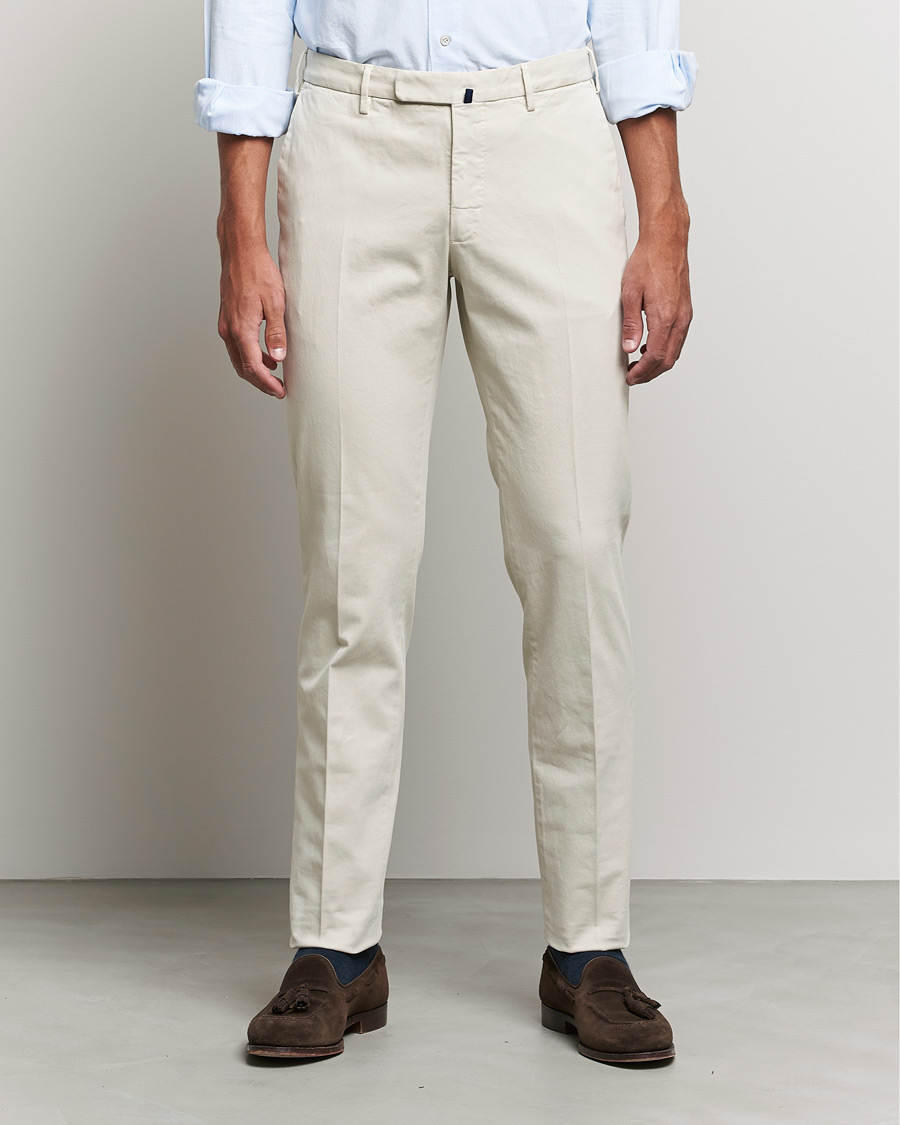 Heren | Broeken | Incotex | Slim Fit Cotton Stretch Chinos Light Beige