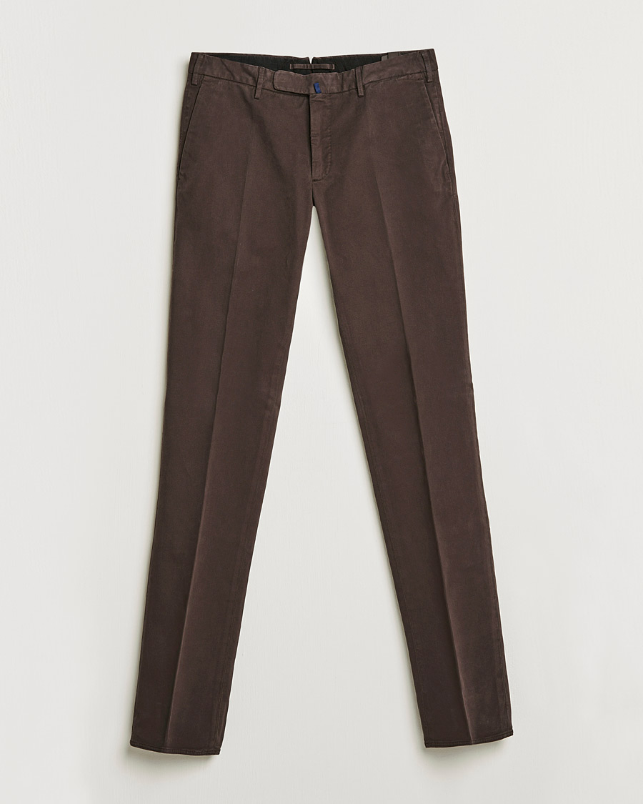 Heren | Broeken | Incotex | Slim Fit Cotton Stretch Chinos Dark Brown