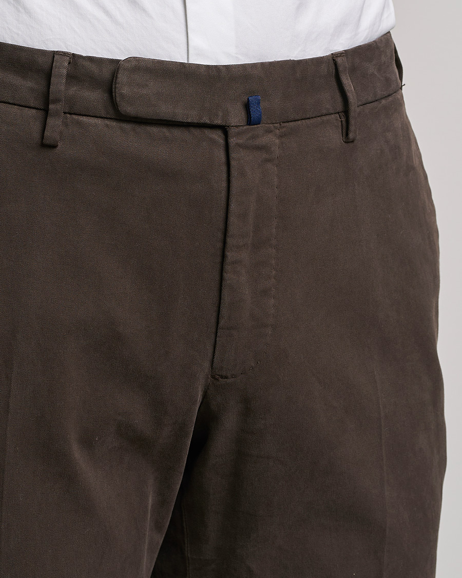 Heren | Broeken | Incotex | Slim Fit Cotton Stretch Chinos Dark Brown