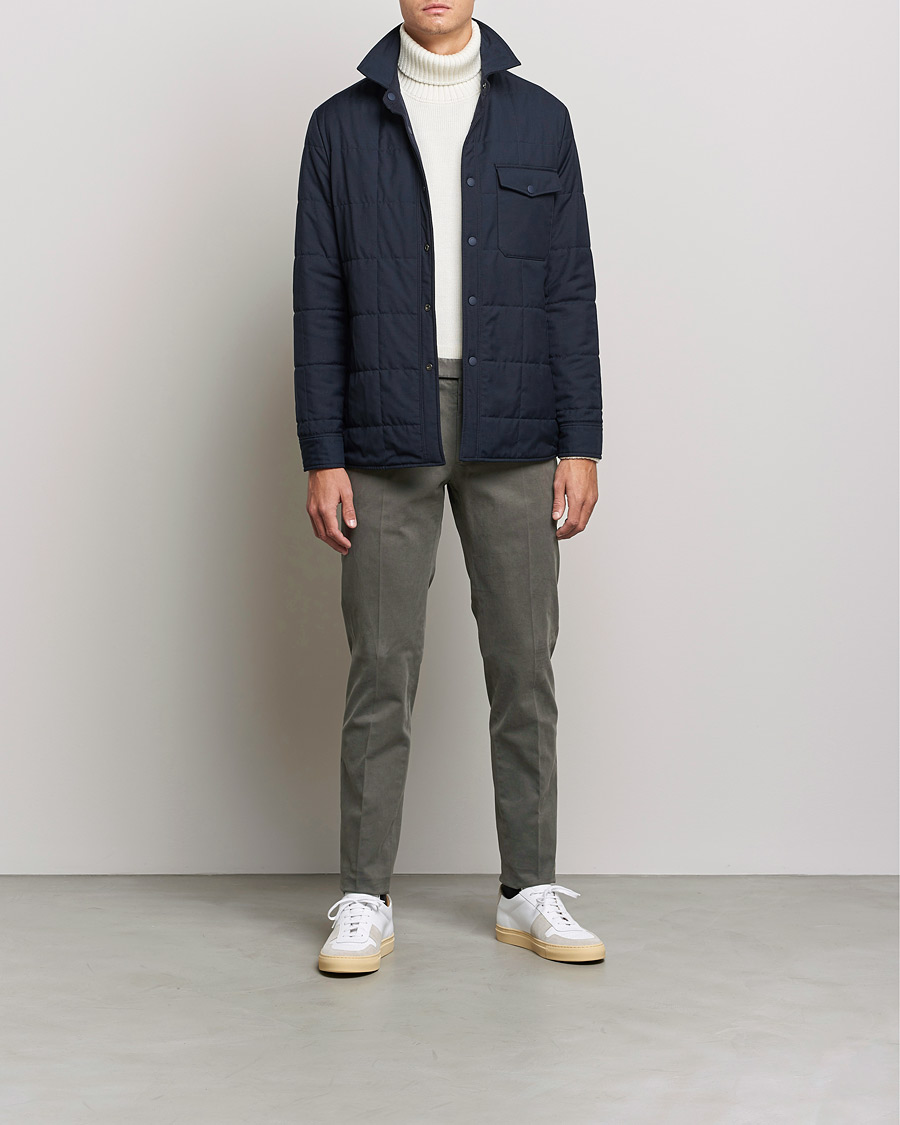 Heren | Broeken | Incotex | Slim Fit Cotton Stretch Chinos Grey