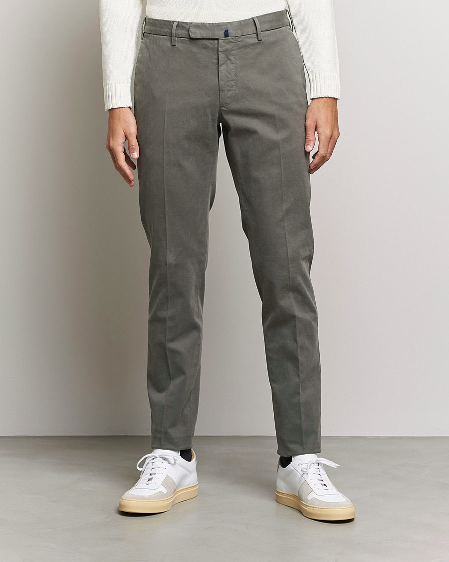 Heren | Broeken | Incotex | Slim Fit Cotton Stretch Chinos Grey