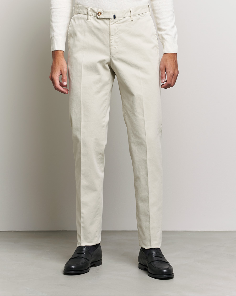 Heren | Broeken | Incotex | Regular Fit Cotton Stretch Chinos Light Beige